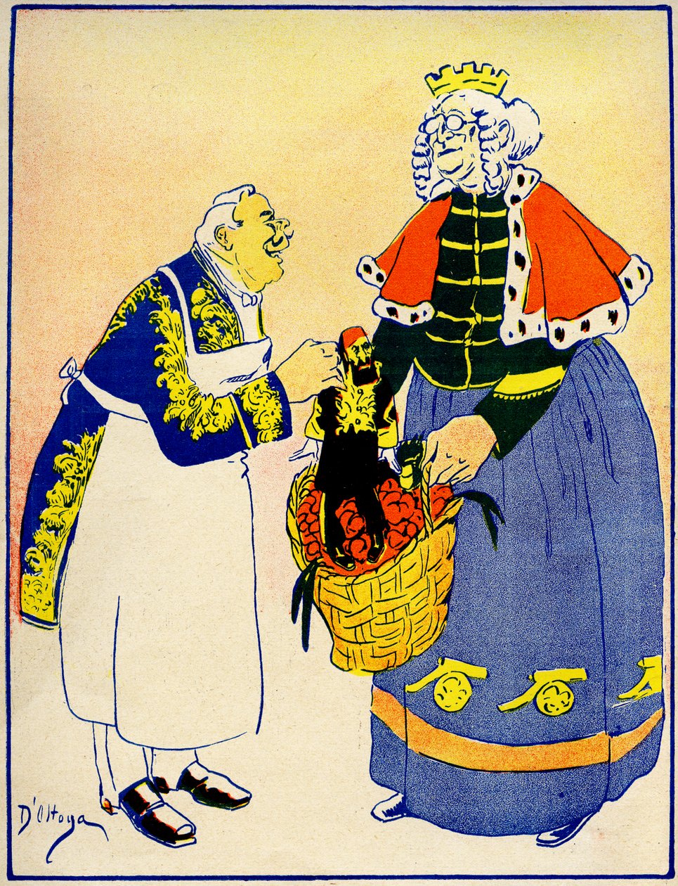 En diplomat overlater Tyrkia til Europa for å passe på, 1908. . av Georges d 1878 1937 Ostoya