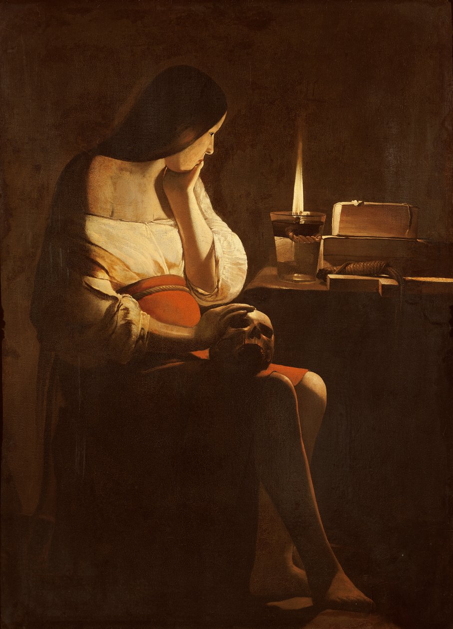 Maria Magdalena med nattlys, ca. 1640-35 av Georges de La Tour