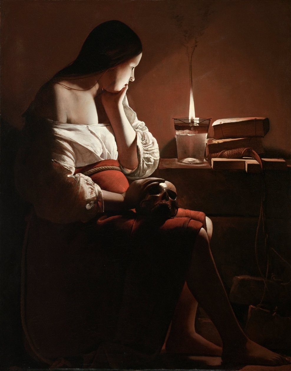 Magdalen med den røykende flammen av Georges de La Tour