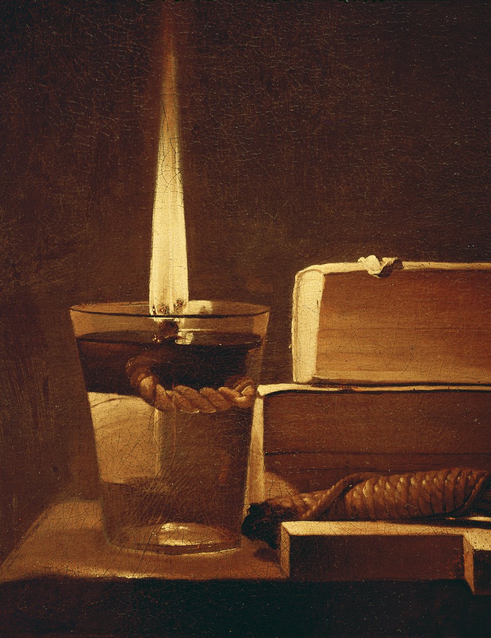 Nattelyset, 1630-35 (detalj av 93782) av Georges de La Tour