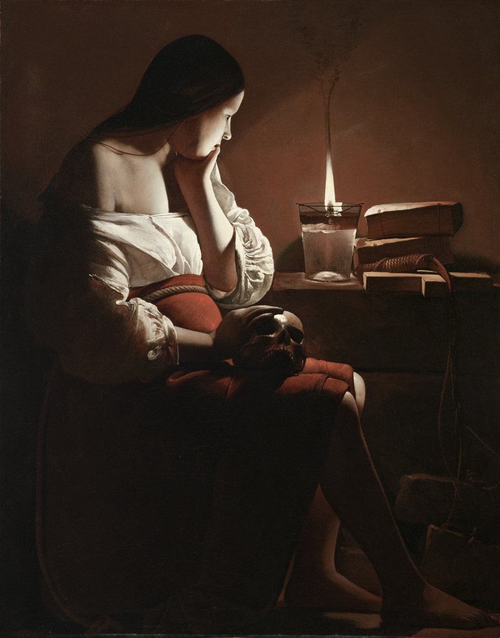 Magdalen med den rykende flamme, ca. 1638-40 av Georges de La Tour