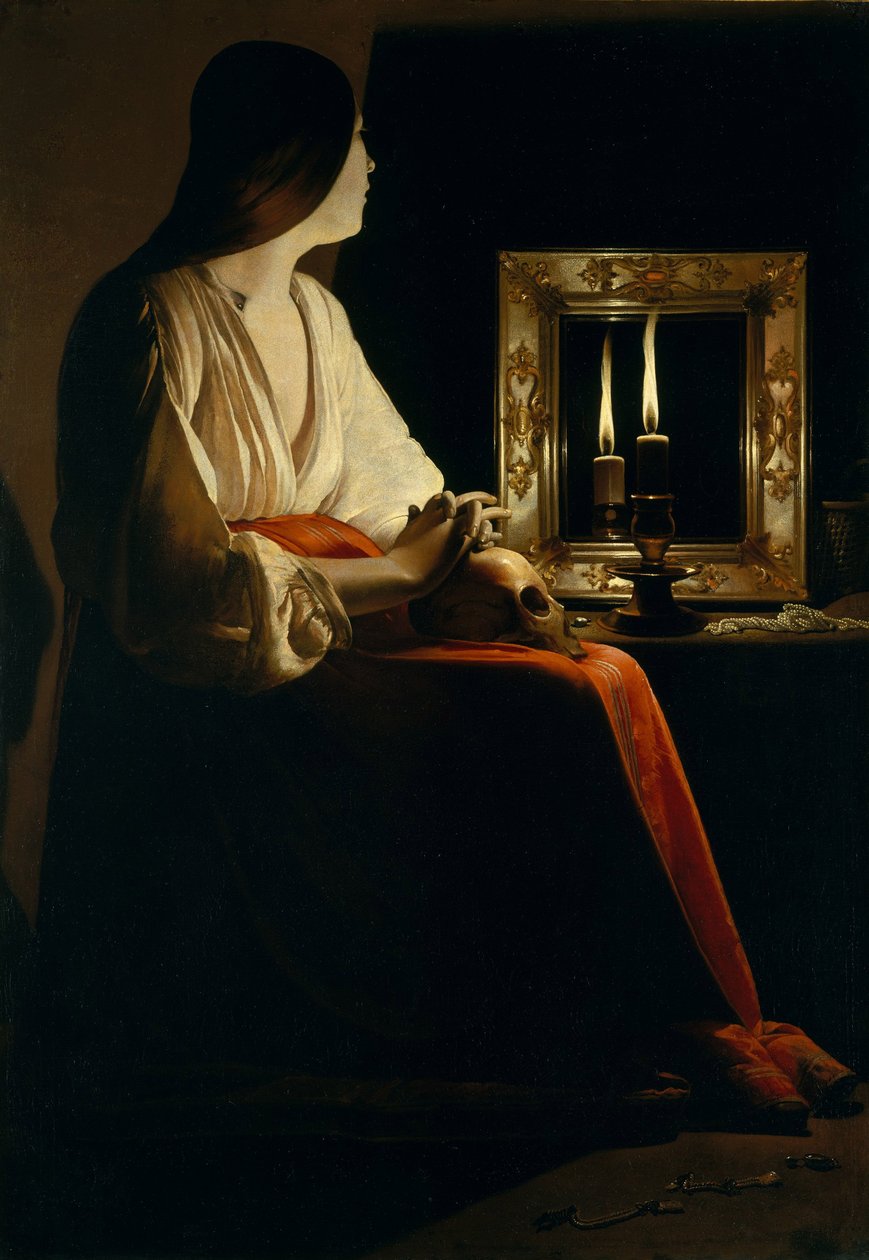 Den angrende Magdalen, ca.1640 av Georges de La Tour
