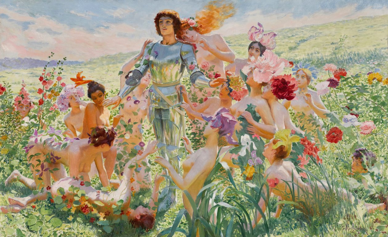 Ridderen av blomster, 1894. av Georges Antoine Rochegrosse