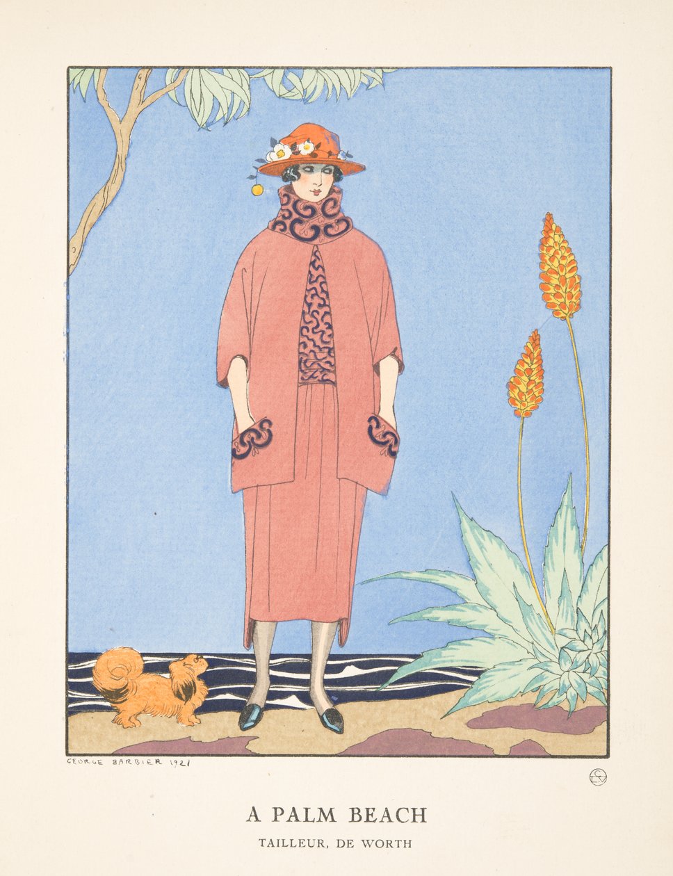 A Palm Beach, fra en samling moteplater av Georges Barbier
