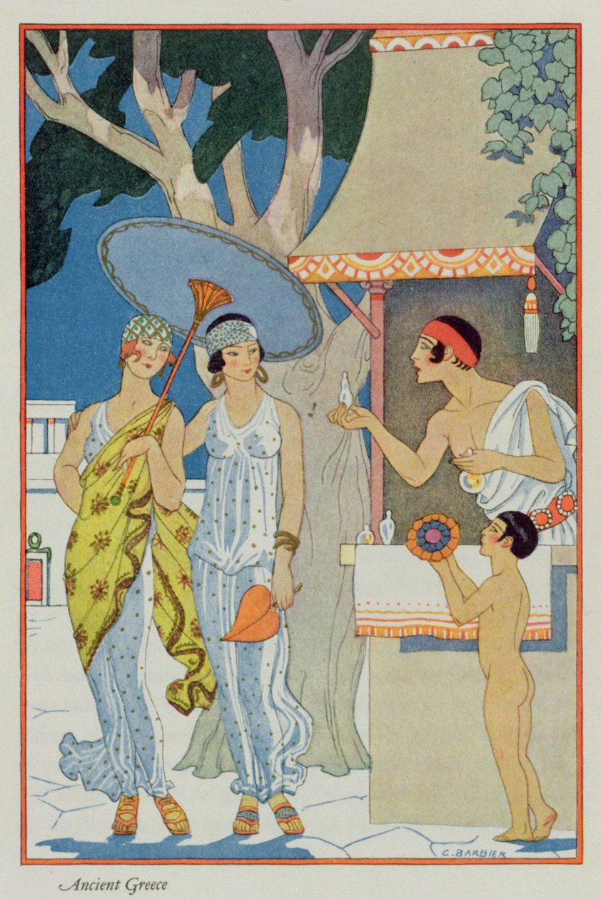 Antikkens Hellas, fra "The Art of Perfume", pub. 1912 (pochoir-trykk) av Georges Barbier