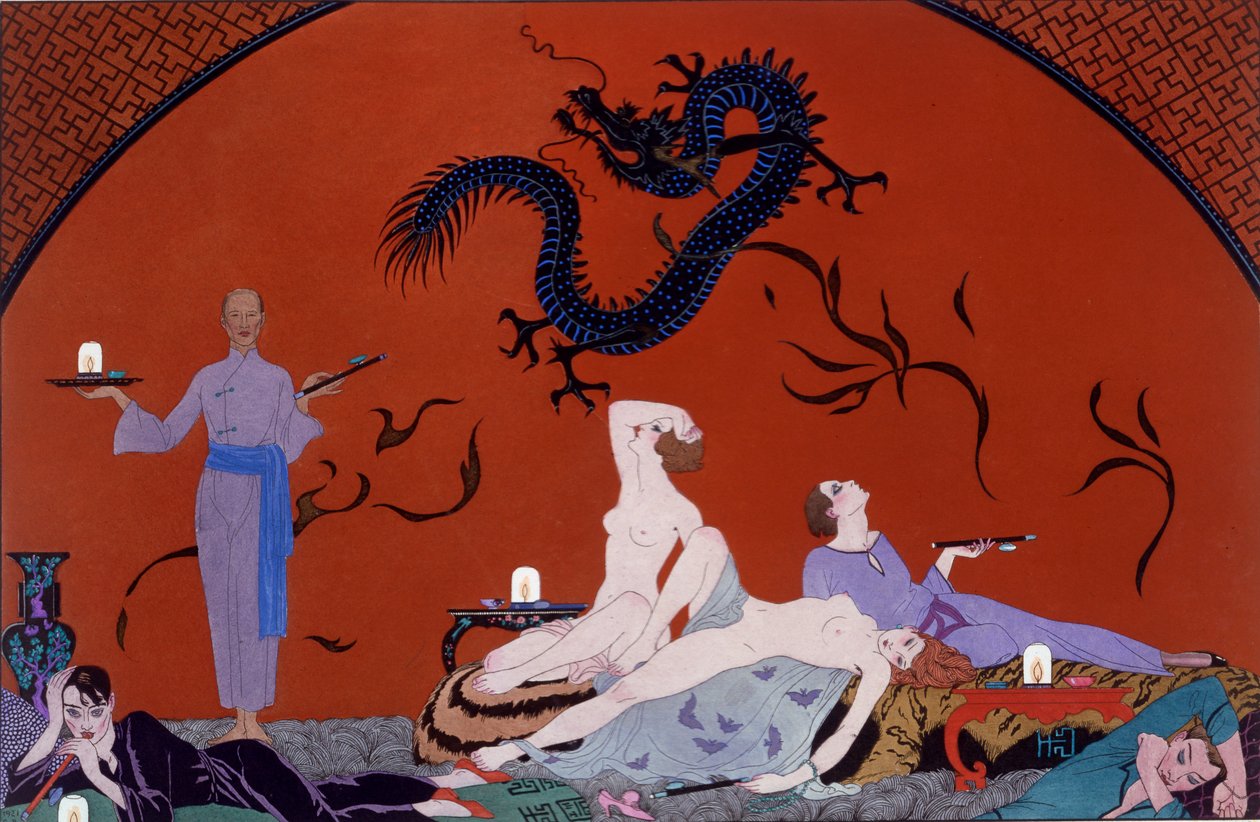 At the House of Pasotz, ca. 1921 (pochoir-trykk) av Georges Barbier