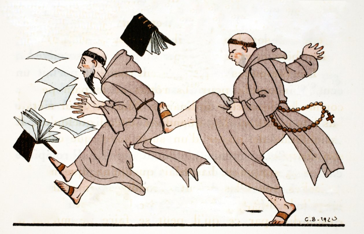 Blir jaget av abbeden av Georges Barbier