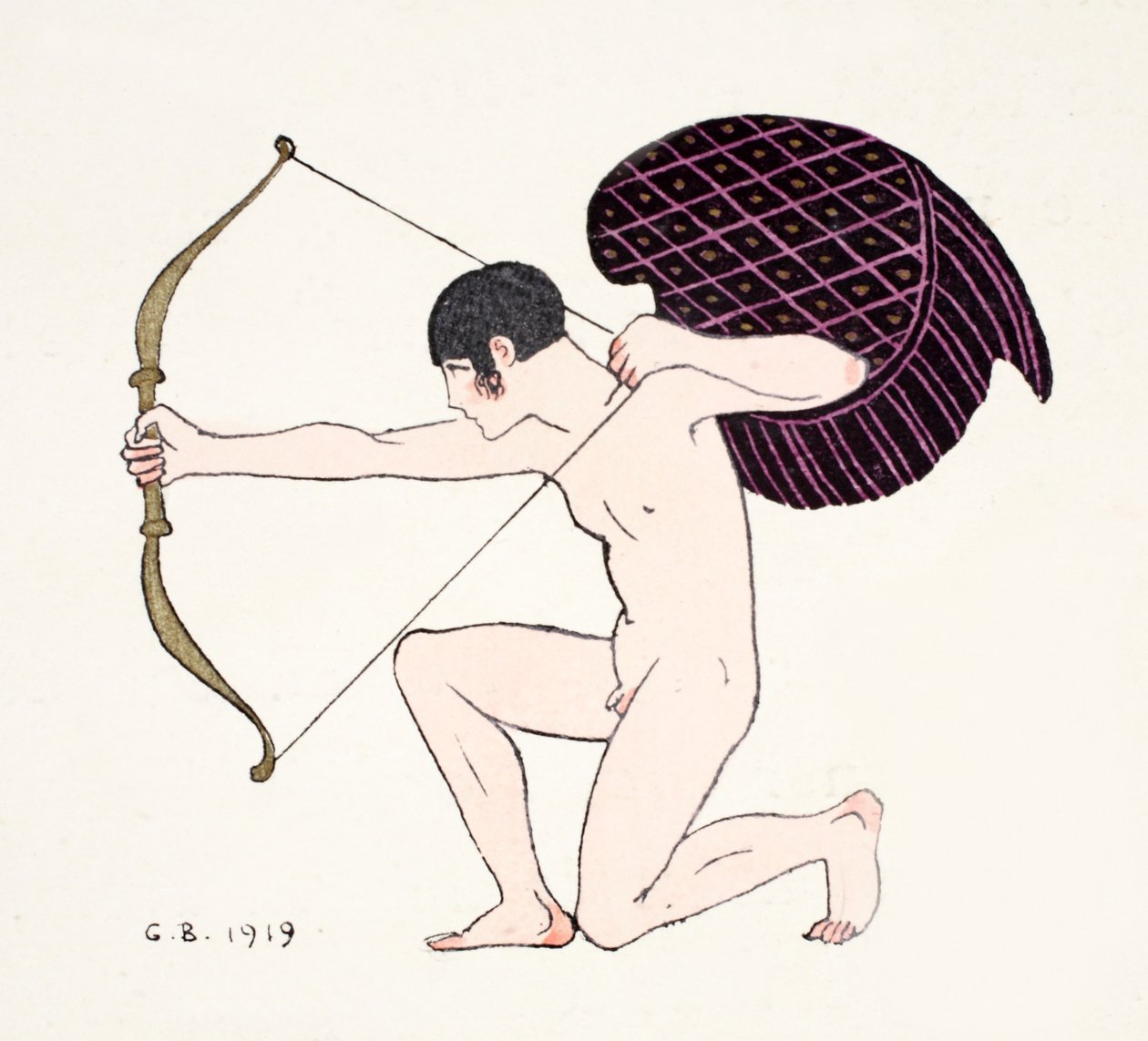 Cupid 1919 (stensiltrykk) av Georges Barbier
