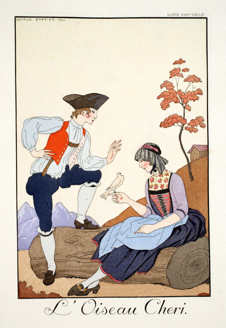 Dear Bird, fra "Falbalas & Fanfreluches, Almanac of Present, Past and Future Modes" av Georges Barbier