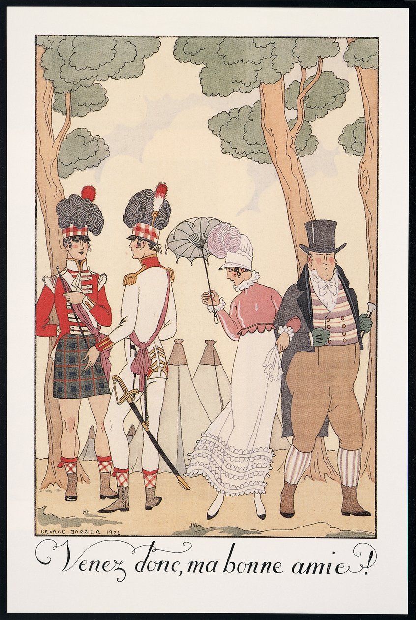 Falbalas and Fanfreluches, Almanakk for 1923, Kom derfor, min gode venn, av George Barbier, trykk av Georges Barbier