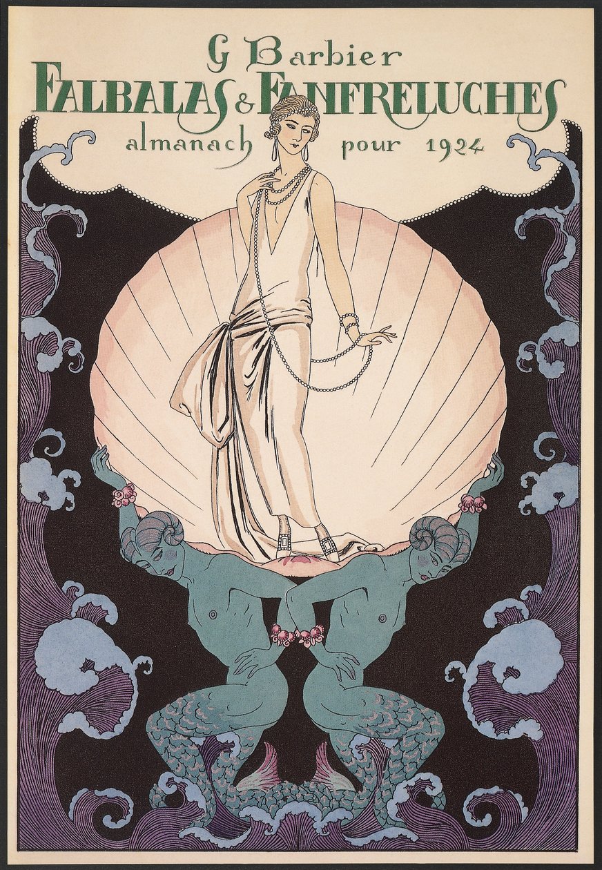 Falbalas et Fanfreluches, Almanakk for 1924, forside, av George Barbier, trykk av Georges Barbier