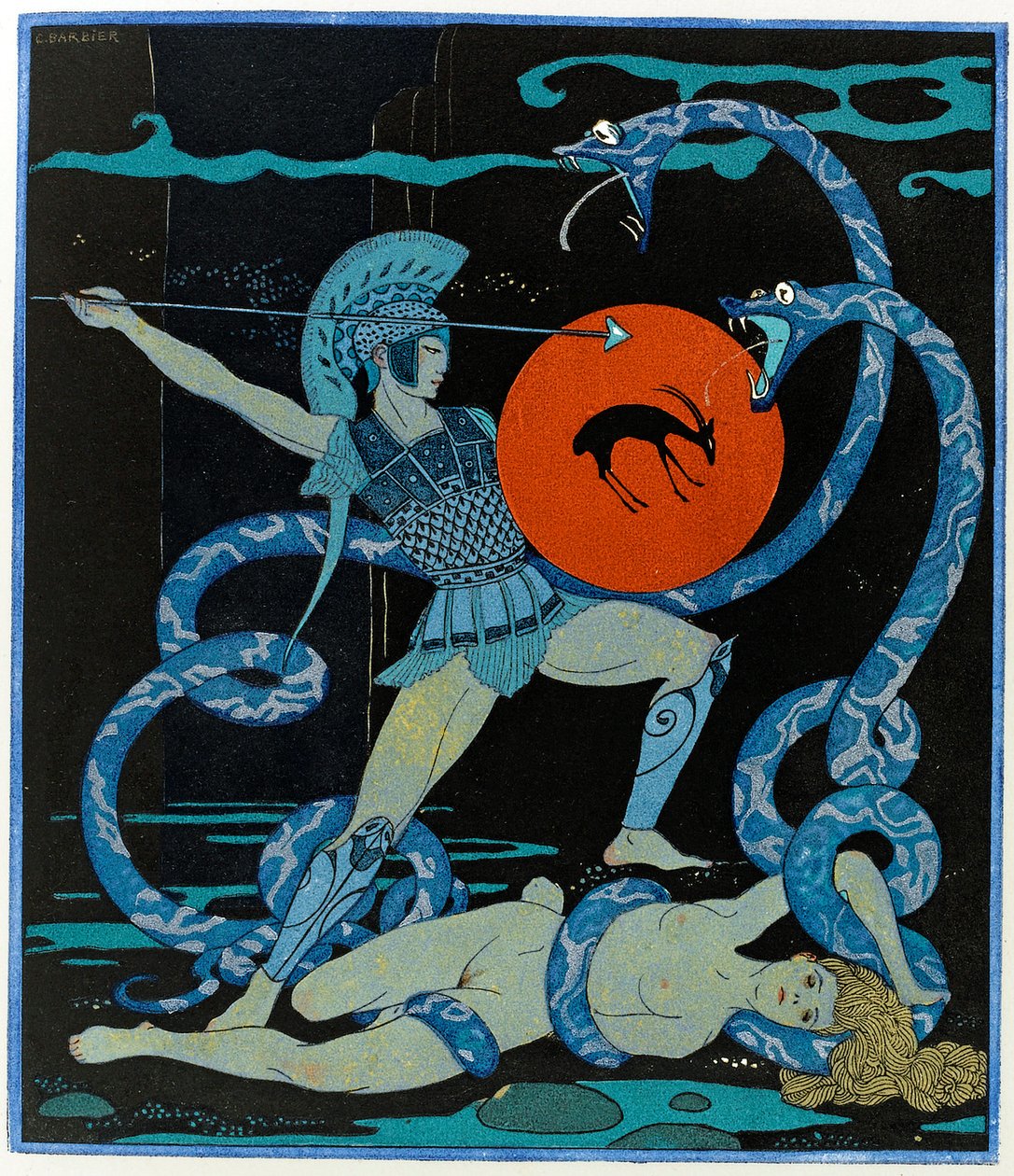 Illustrasjon fra Les Chansons de Bilitis av Georges Barbier