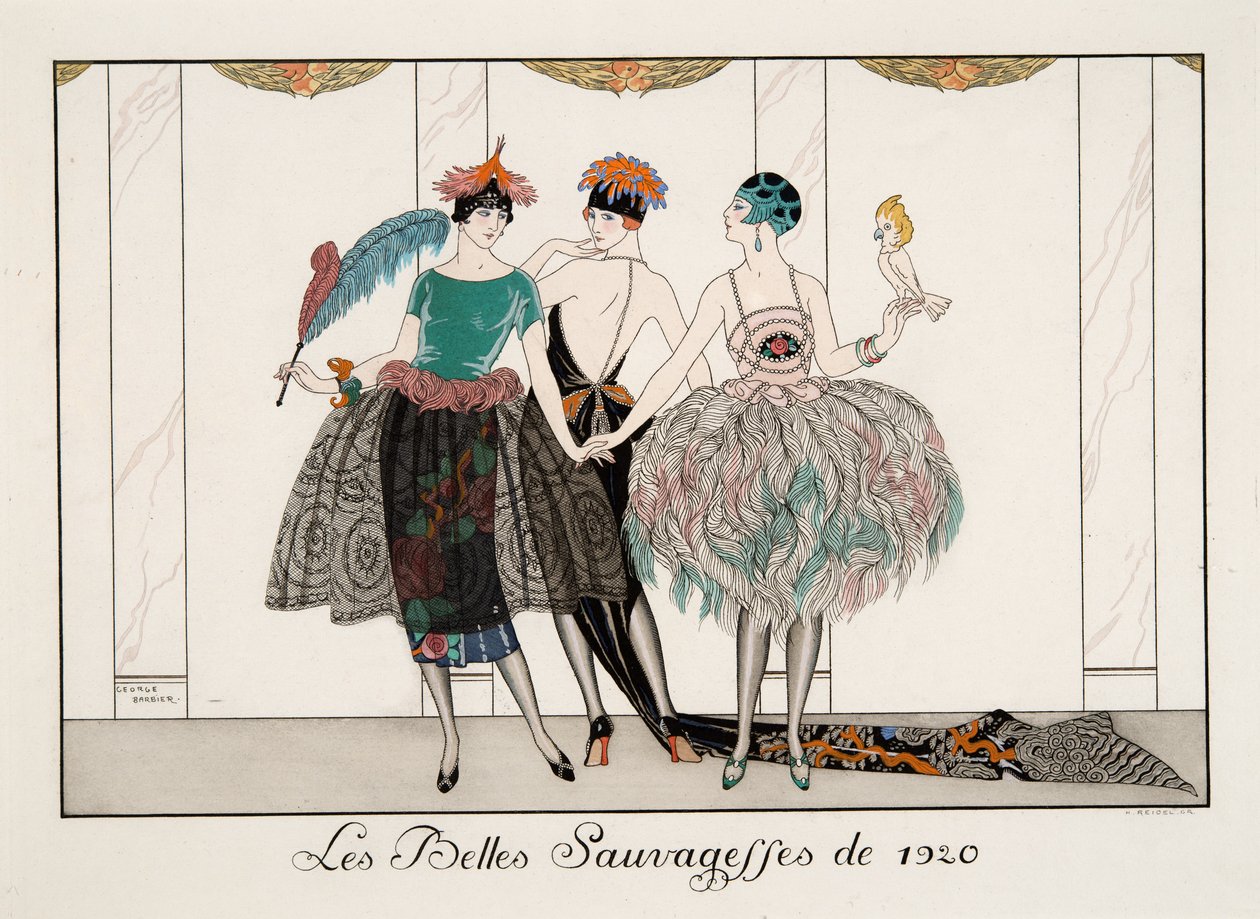 The Beautiful Savages of 1920, gravering av H. Reidel av Georges Barbier