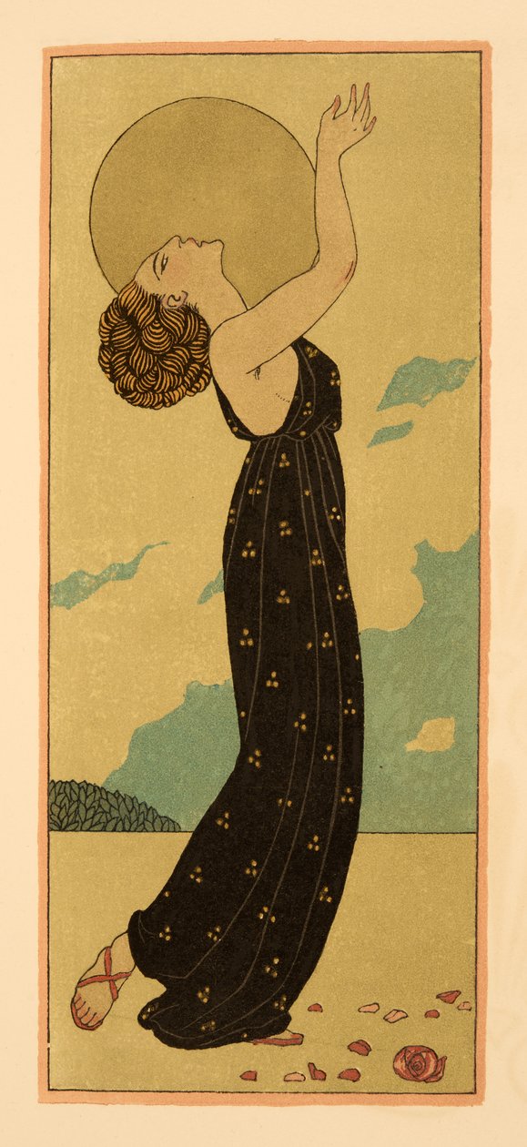The Mysteries, illustrasjon fra Les Chansons de Bilitis, av Pierre Louys, pub. 1922 (stensiltrykk) av Georges Barbier