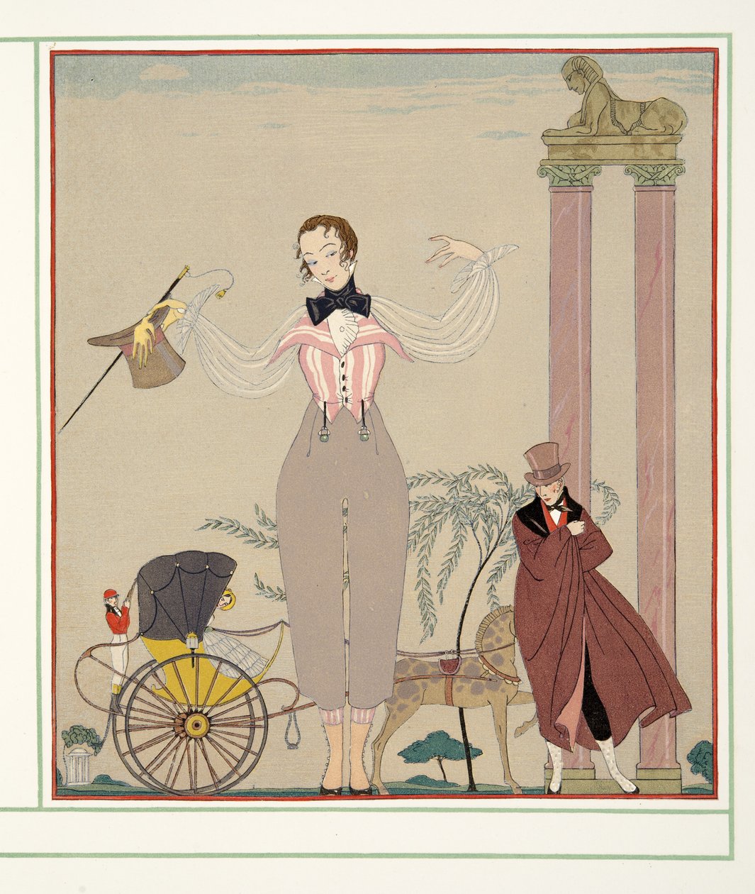 Mademoiselle de Maupin, fra Personages de Comedie, pub. 1922 (stensiltrykk) av Georges Barbier