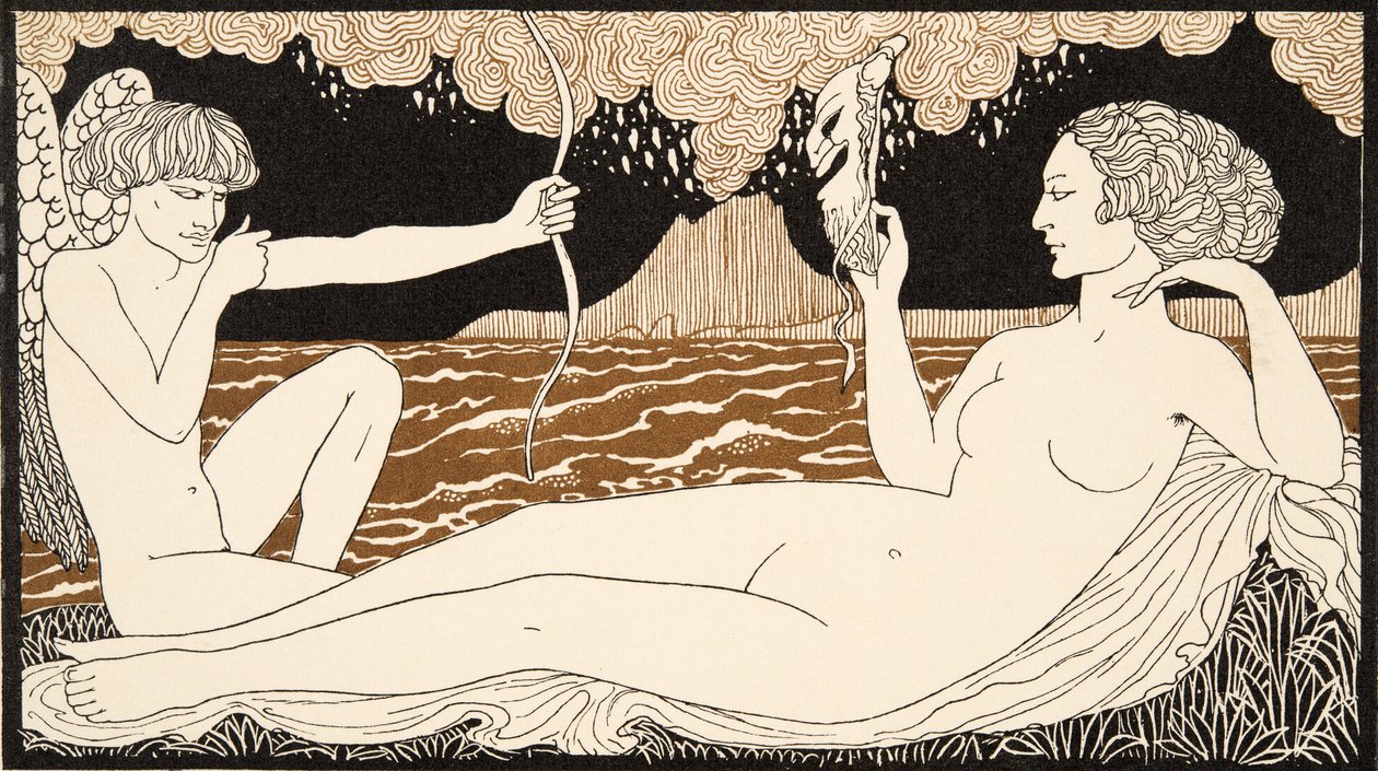Personages de Comedie, detalj fra Front Cover, pub. 1922 (pochoir-trykk) av Georges Barbier