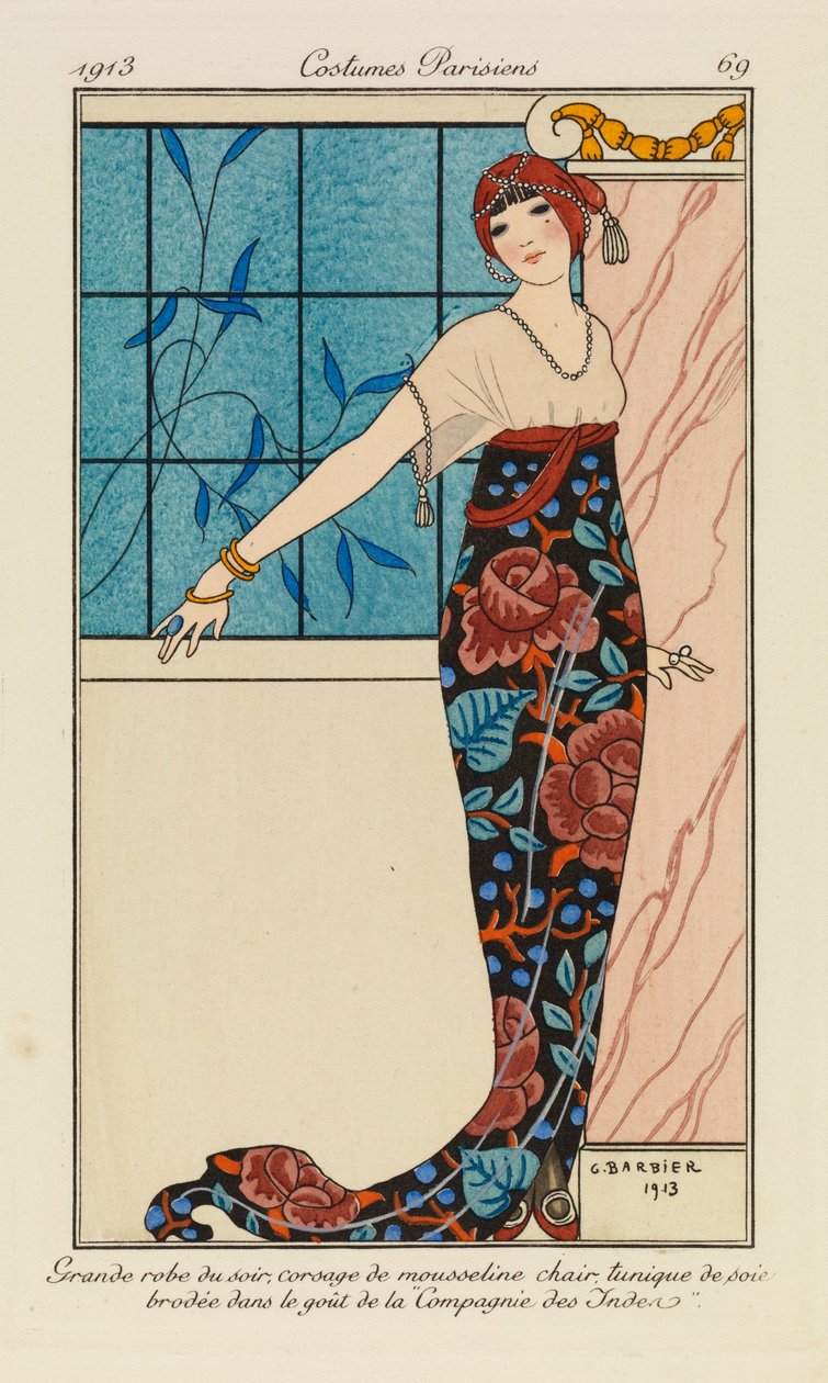Tallerken fra 'Parisian Costumes' av Georges Barbier