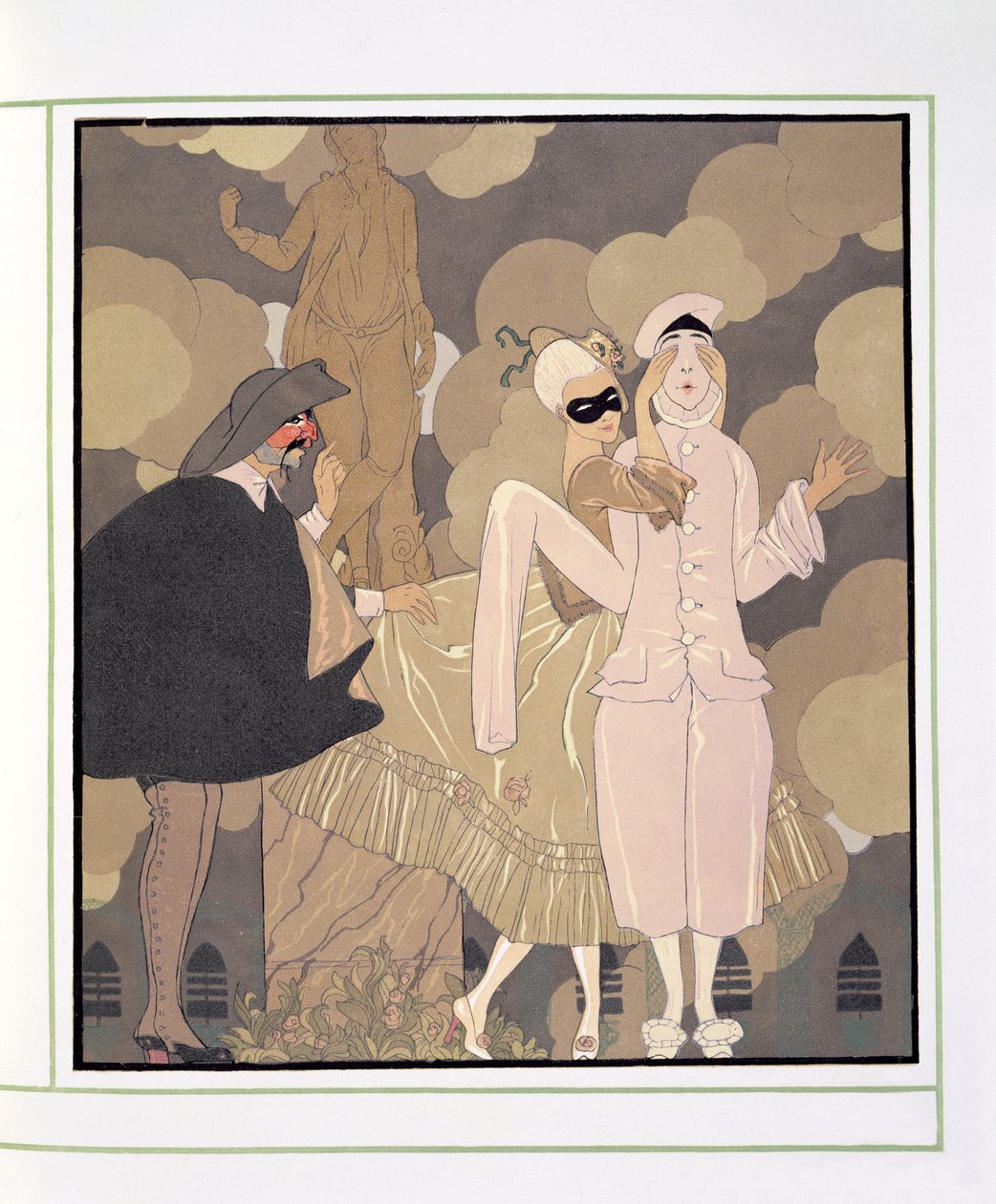Overraskelse (akvarell på papir) av Georges Barbier