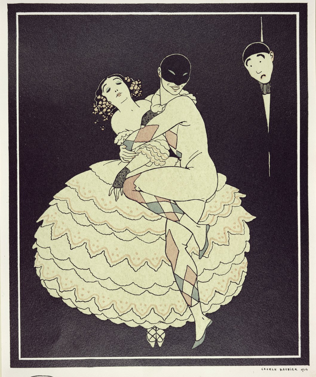 Tamara Karsavina (1885-1978) som Columbine og Vaslav Nijinsky (1890-1950) som Harlequin i Fokines 