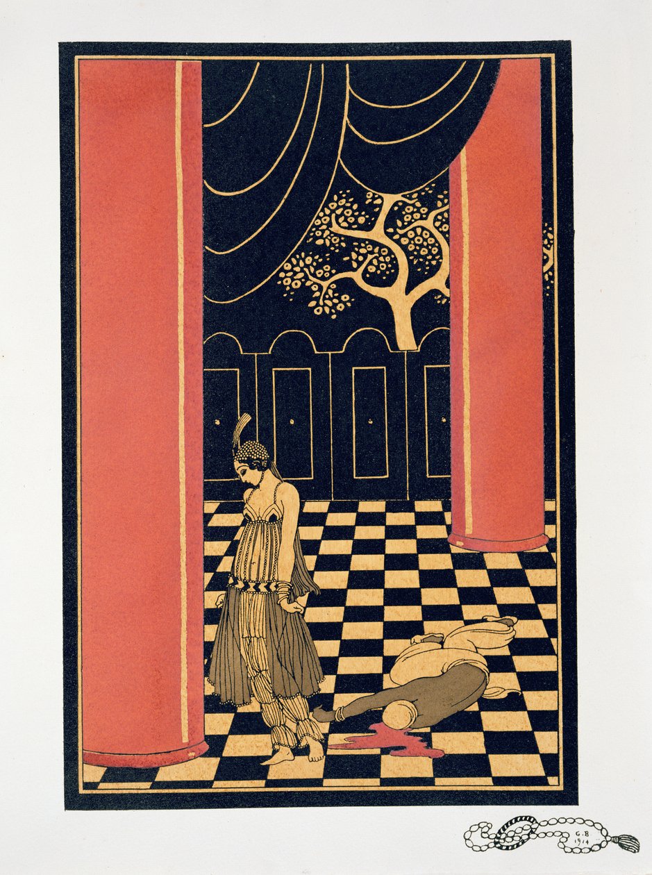 Tamara Karsavina (1885-1978) i tittelrollen "Thamar" av Georges Barbier