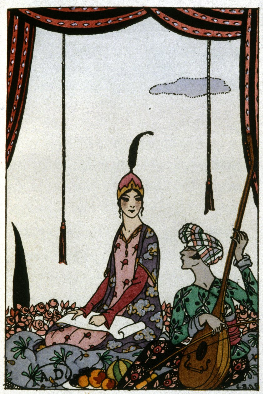 Dronningen av Saba, ca. 1920 (illustrasjon) av Georges Barbier