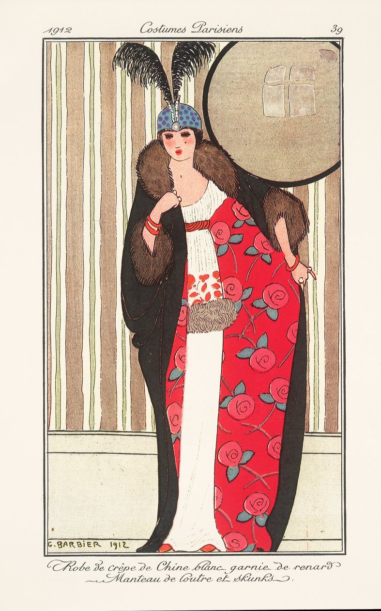 Motetallerken for kvinner fra Journal des Dames et des Modes av Georges Barbier