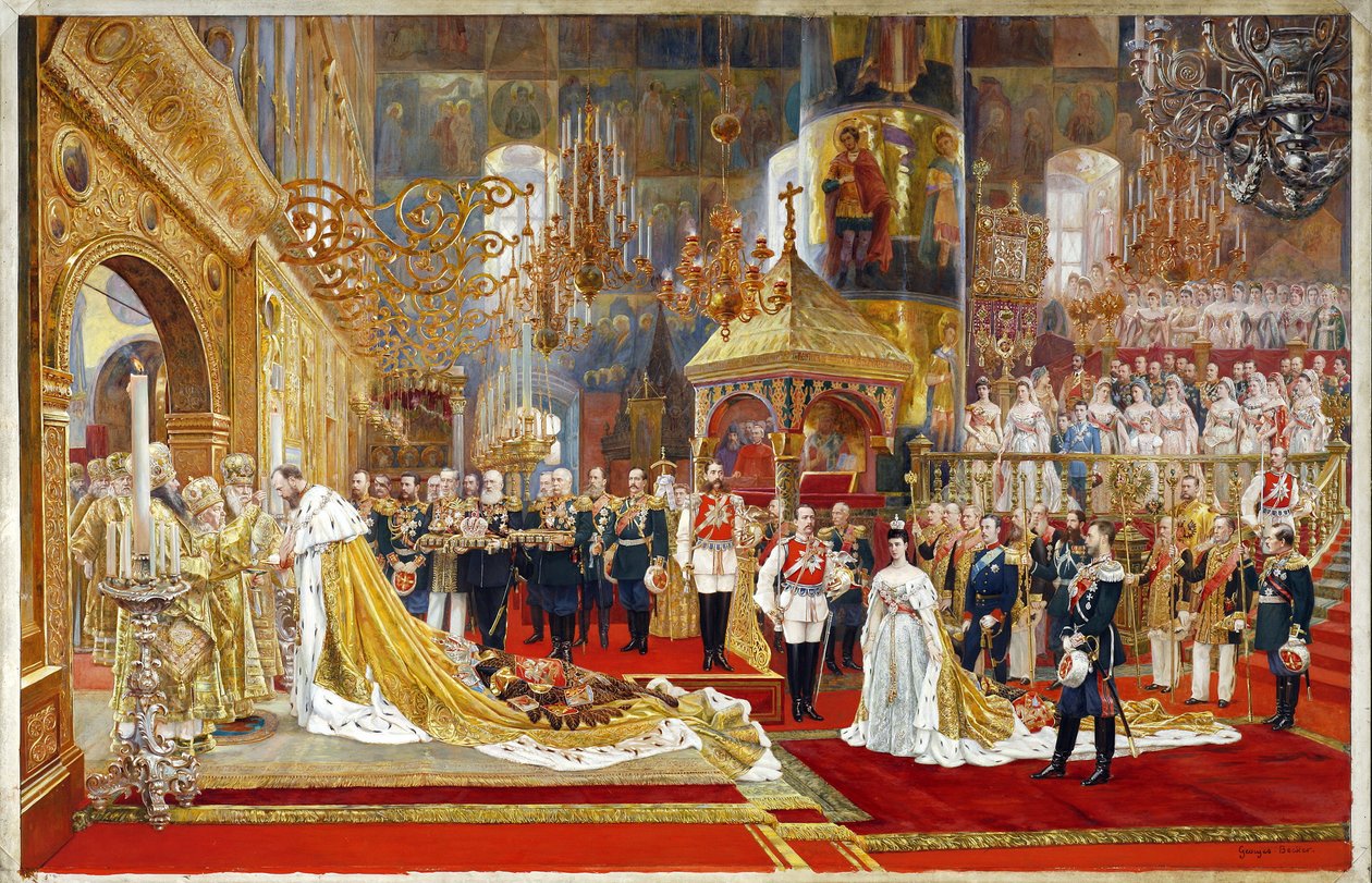 Kroningen av keiser Alexander III og keiserinne Maria Feodorovna, 1883-1888 av Georges Becker