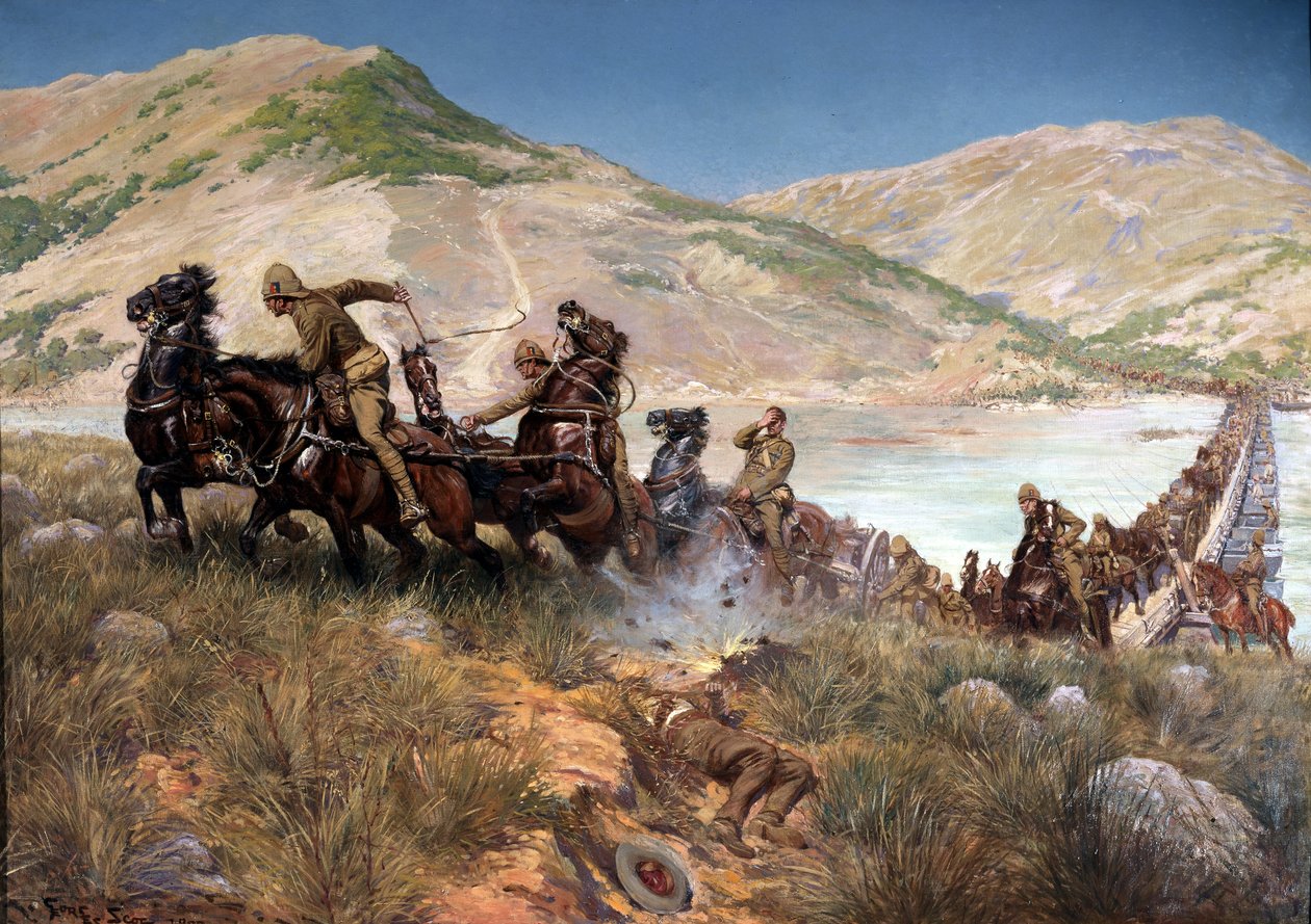 Bullers siste kryssing av Tugela, februar 1900 av Georges Bertin Scott