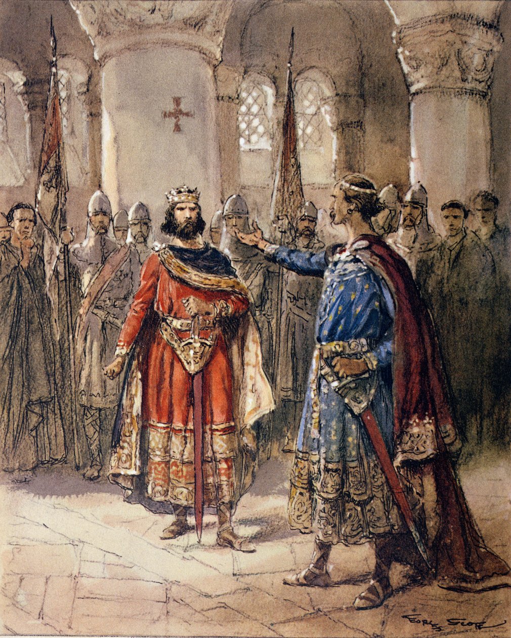 Hugues I Capet (941-996), konge av Frankrike og Adalbert de Perigord, fra l