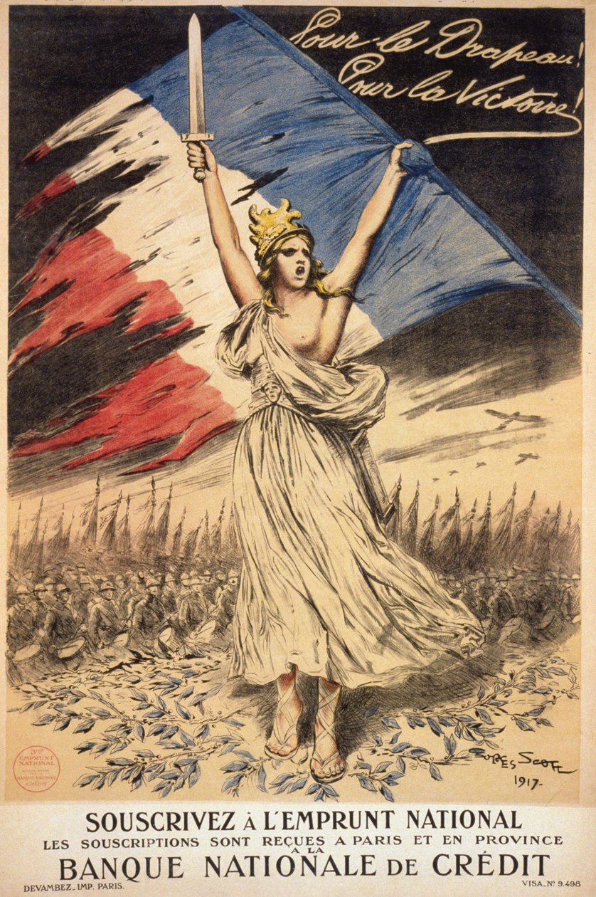 Plakat for abonnement på det nasjonale lånet: "" for flagget, for seier"" - ill. av Georges Bertin Scott (1873-1942) av Scott de Plagnolles av Georges Bertin Scott