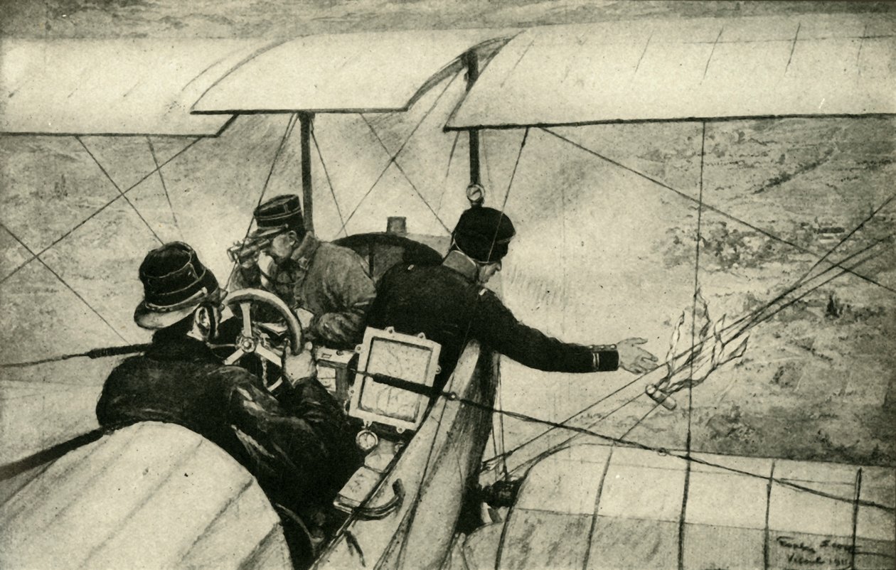 Den fjerde armen i den store krigen: Franske luftspeidere i arbeid, første verdenskrig, 1914-1918, c1920. av Georges Bertin Scott