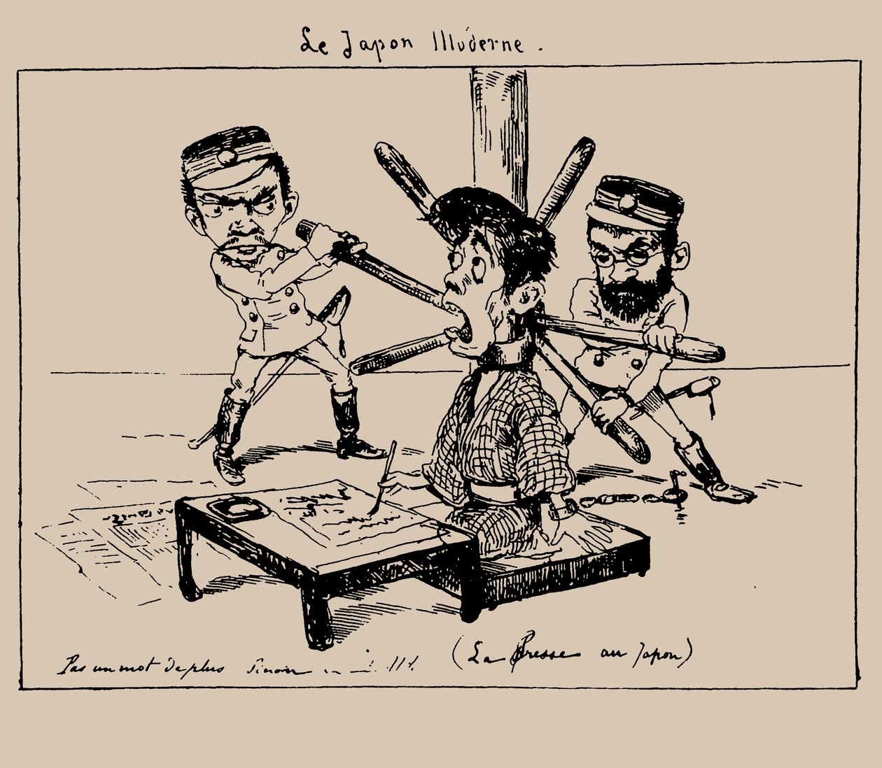 Le Japon illudere The Press in Japan, 1887. av Georges Bigot