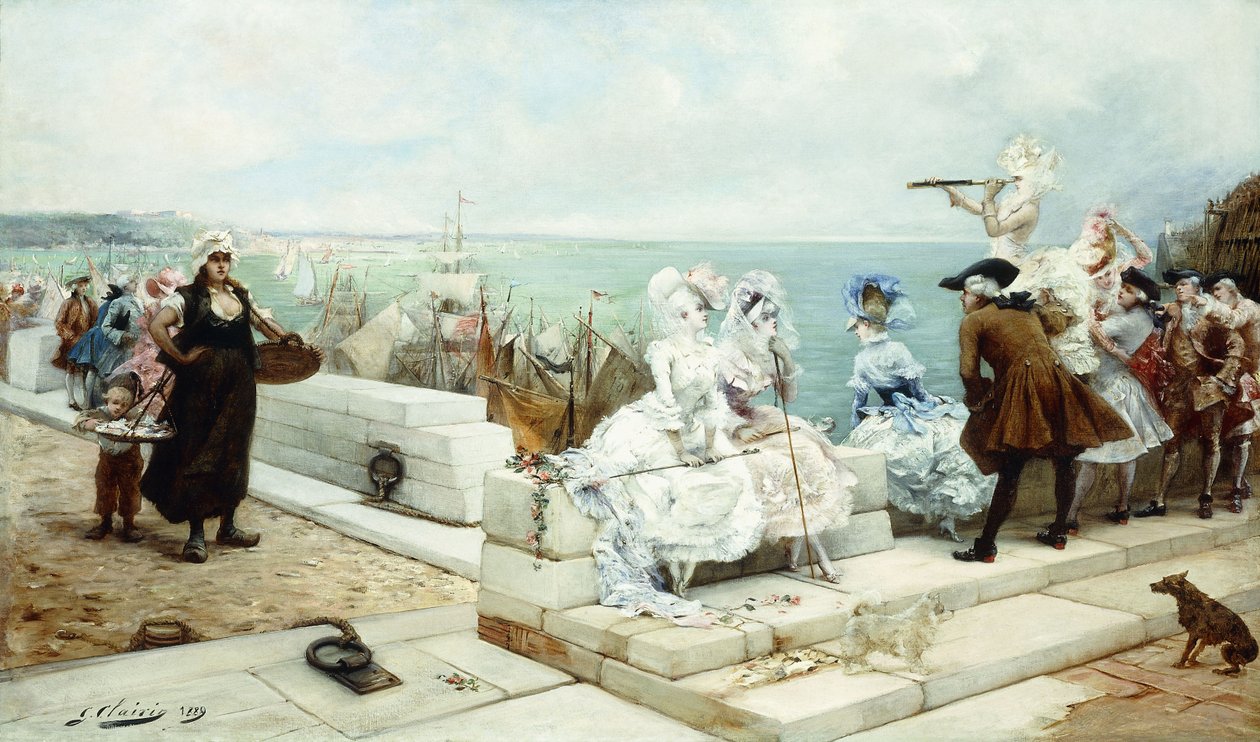 Elegante figurer som ser på regattaen, 1889 av Georges Clairin