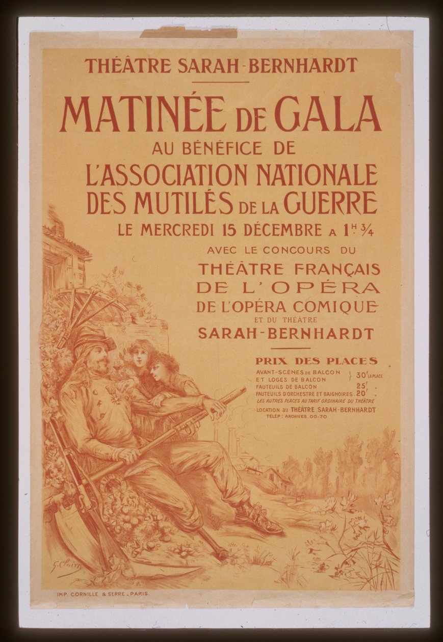 Gallamorgen til fordel for National Association of War Crippled Sarah Bernhardt Theatre av Georges Clairin