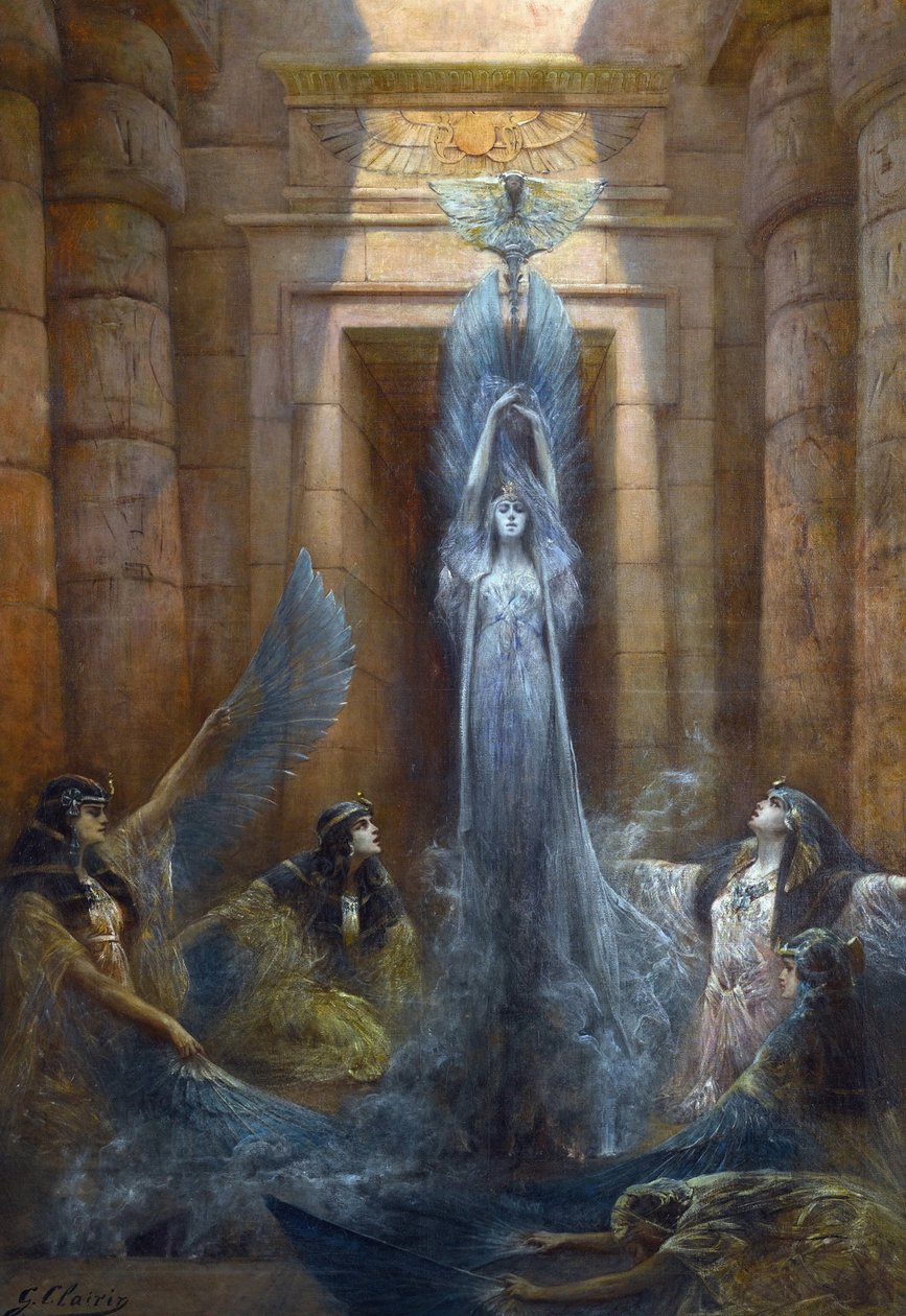 Neith (ou Neit) - The Godess Neith p- Peinture de Georges Clairin (1843-1919), - Olje på lerret av Georges Clairin