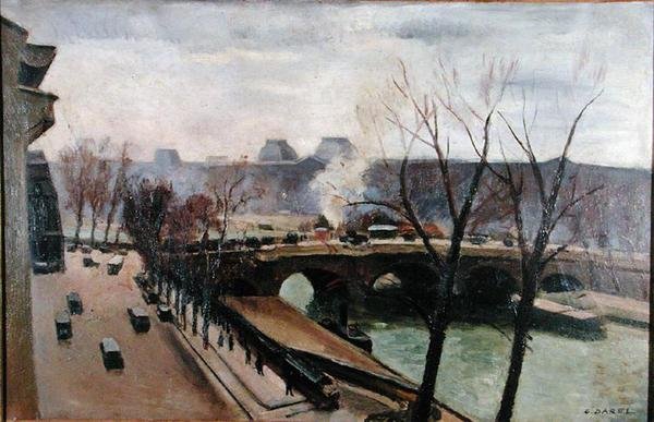Seinen i Paris (olje på lerret) av Georges Darel