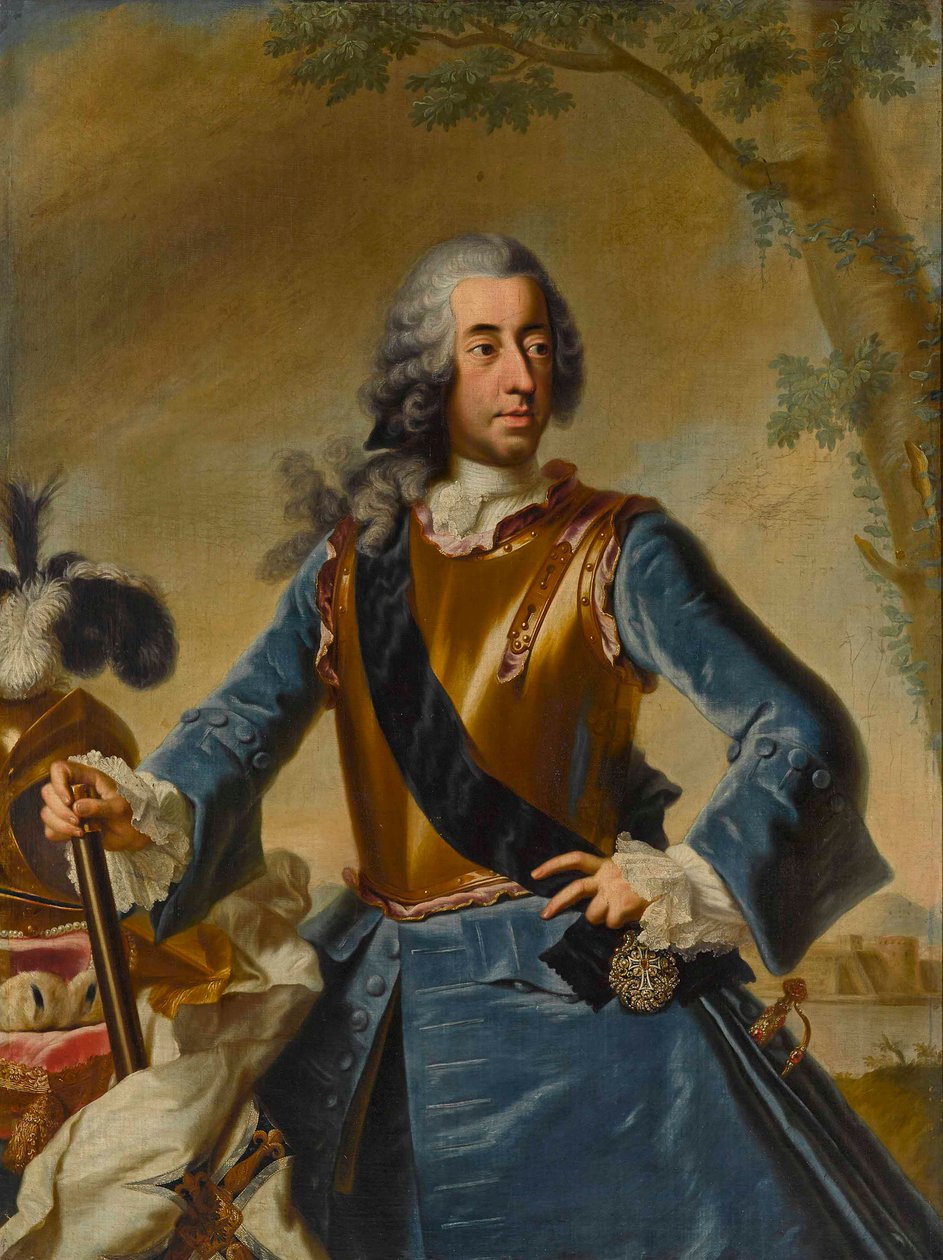 Clemens August av Bayern (1700-1761), erkebiskop-kurfyrst av Köln som stormester i den teutoniske orden - George Desmarees (1697-1776). Olje på lerret, ca 1746. Dimensjon : 155x114,5 cm Privat samling av Georges Desmarées