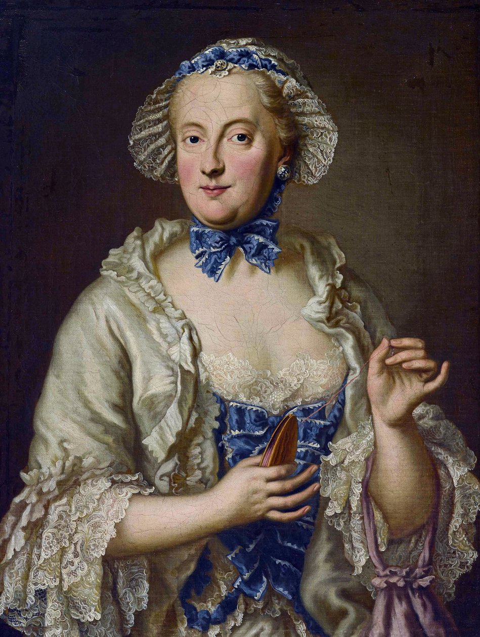 Marie-Anne de Saxe - (Marie Anne de Saxe) - Maria Anna Sophia av Sachsen, kurfyrste av Bayern (1728-1797) med en snelle - George Desmarees (1697-1776). Olje på lerret Dimensjon : 82x61,5 cm Privat samling av Georges Desmarées