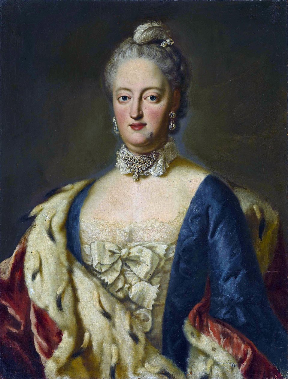 Marie Anne Josephe de Baviere - hertuginne Maria Anna Josepha av Bayern (1734-1776), markgrevin av Baden-Baden - George Desmarees (1697-1776). Olje på lerret Dimensjon : 80,5x61,5 cm Privat samling av Georges Desmarées