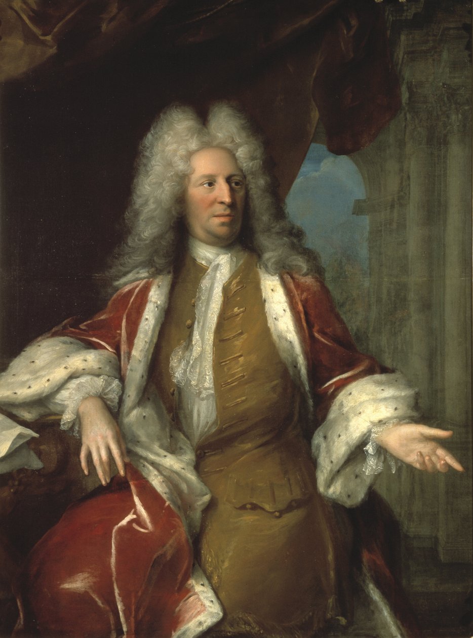 Nicodeme Tessin den yngre, svensk arkitekt - grev Nicodemus Tessin den yngre (1654-1728), av Desmarees, George (1697-1776). olje på lerret av Georges Desmarées