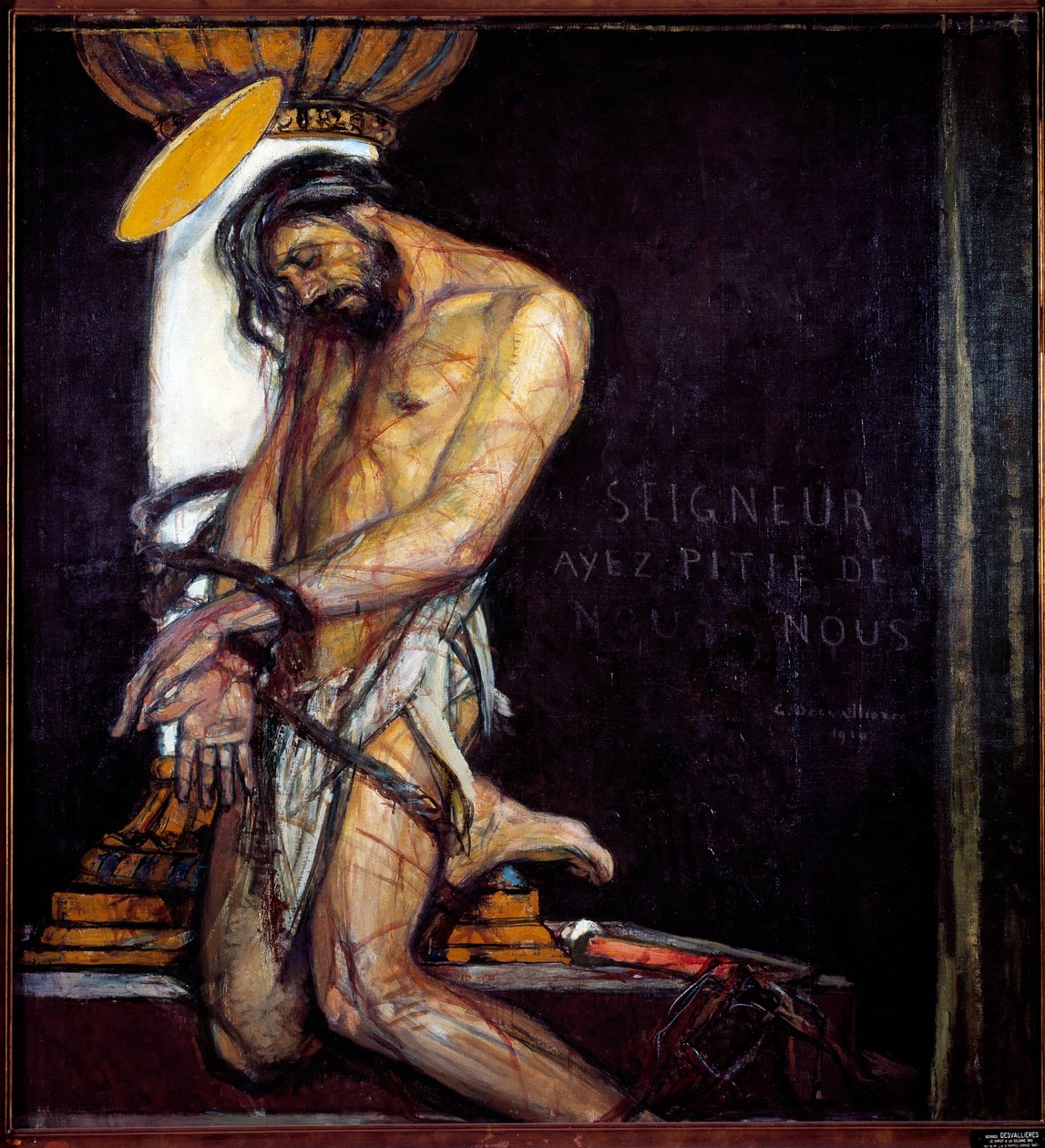 Kristus har kolonnemaleriet av Georges Desvallieres (1861-1950) 1910 Paris, Nasjonalmuseet for moderne kunst av Georges Desvallieres