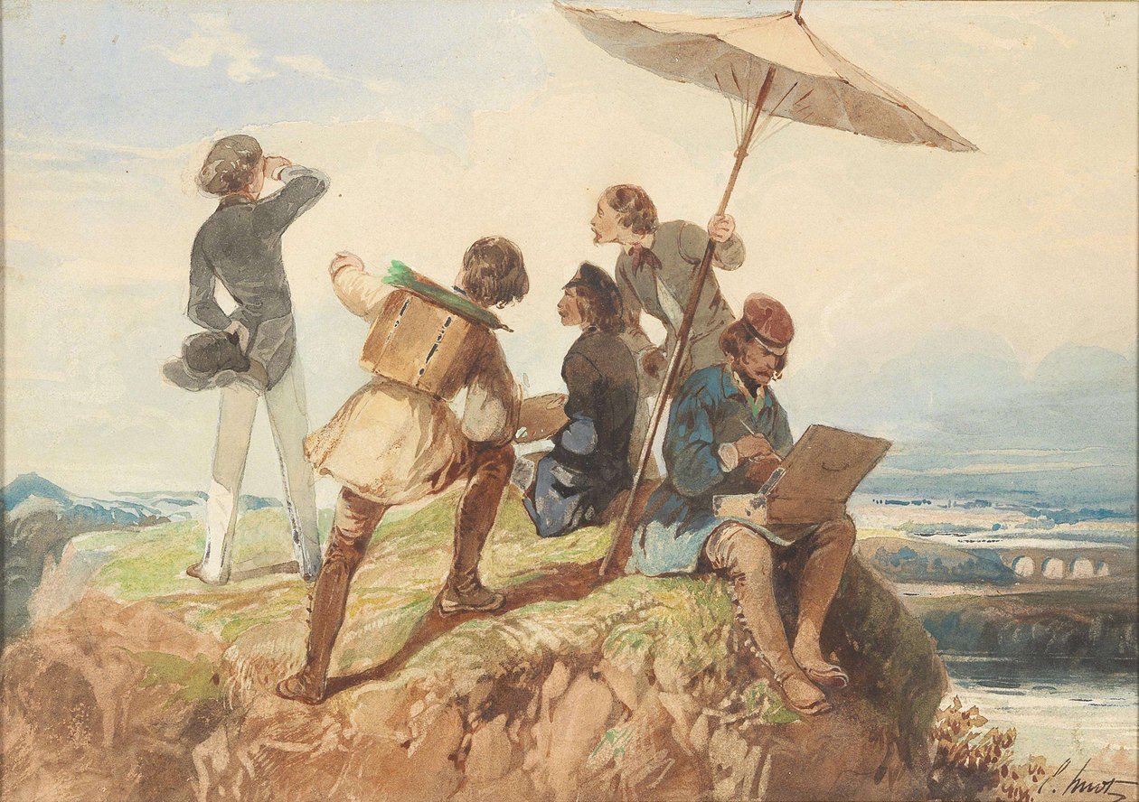 Utendørs malere. av Georges Eugène Huot