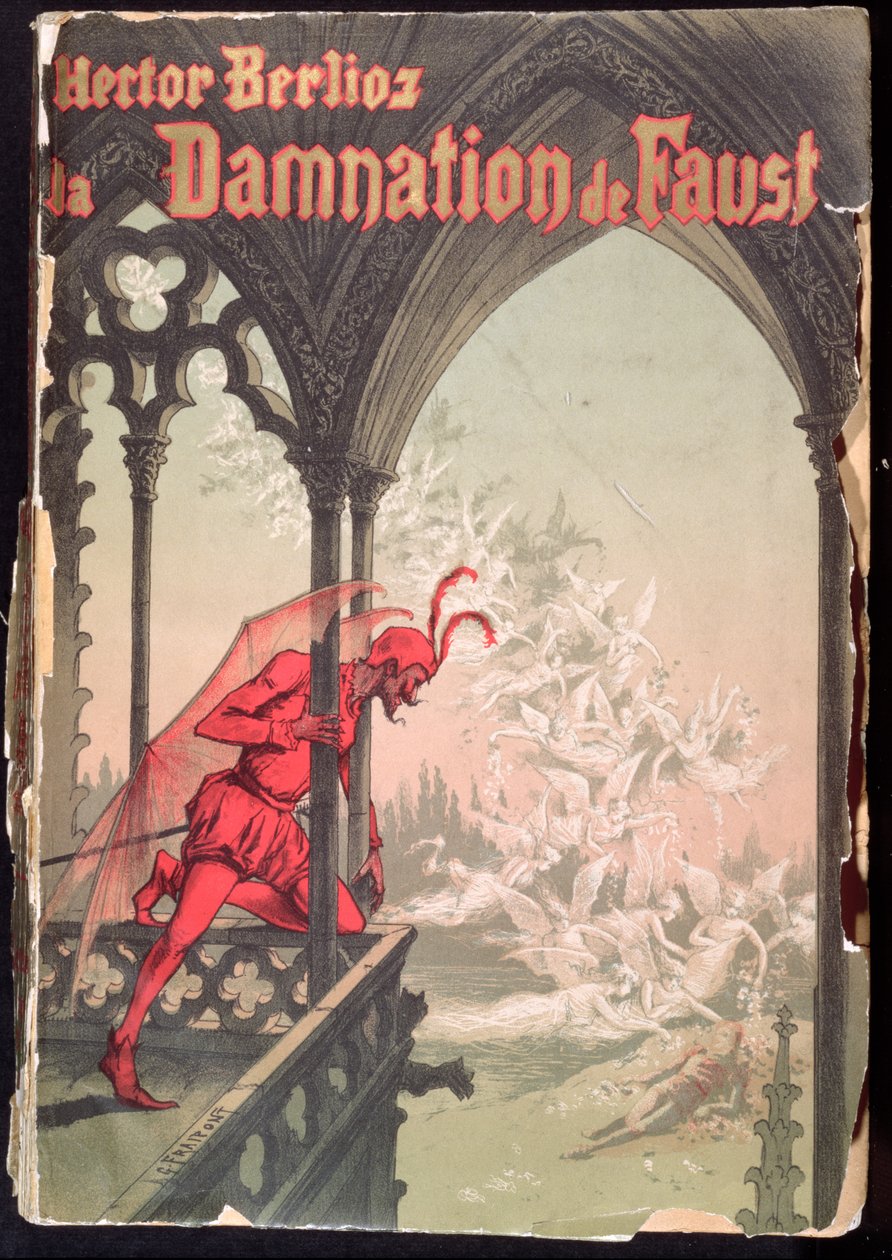 Forside for partituret til 'The Damnation of Faust' av Hector Berlioz (1803-69) av Georges Fraipont