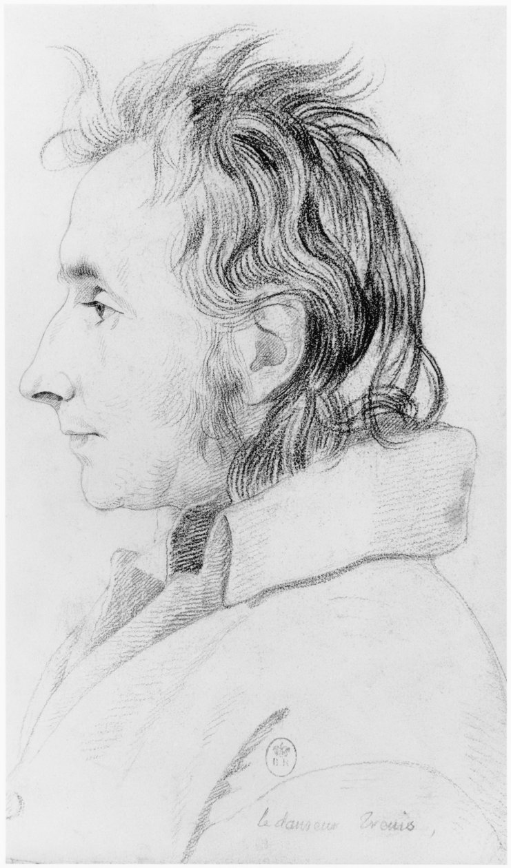 En danser, illustrasjon fra en upublisert avhandling av Jean Etienne Dominique Esquirol (1772-1840) om galningene på Salpetriere-asylet, ca. 1818 av Georges Francois Gabriel