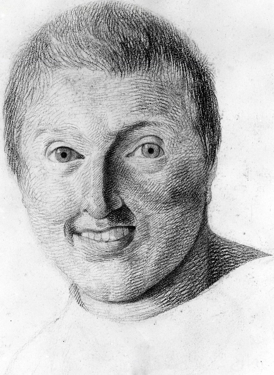 En epileptiker, -i "Studium of the physiognomy of alienated people", tegning av Gabriel av Georges Francois Gabriel