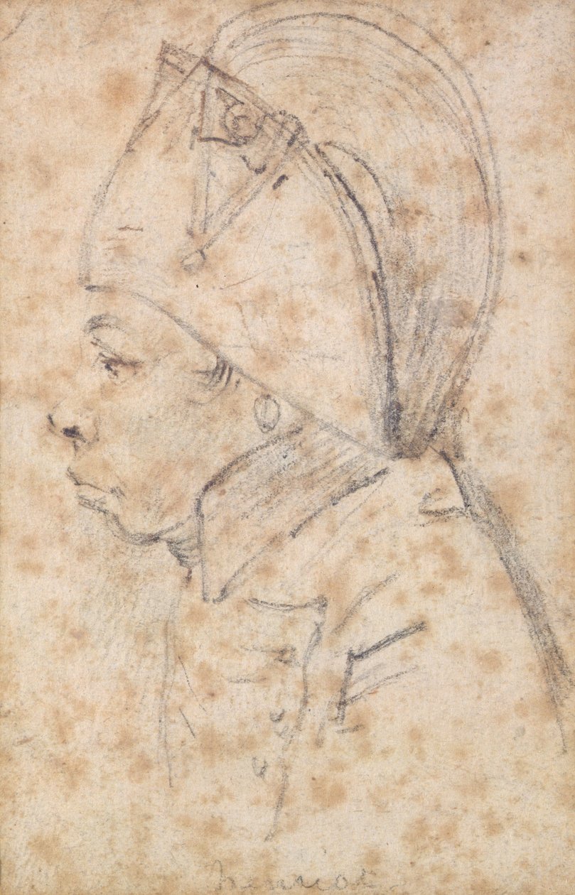 Francois Hanriot (1761-94) (blyant på papir) av Georges Francois Gabriel