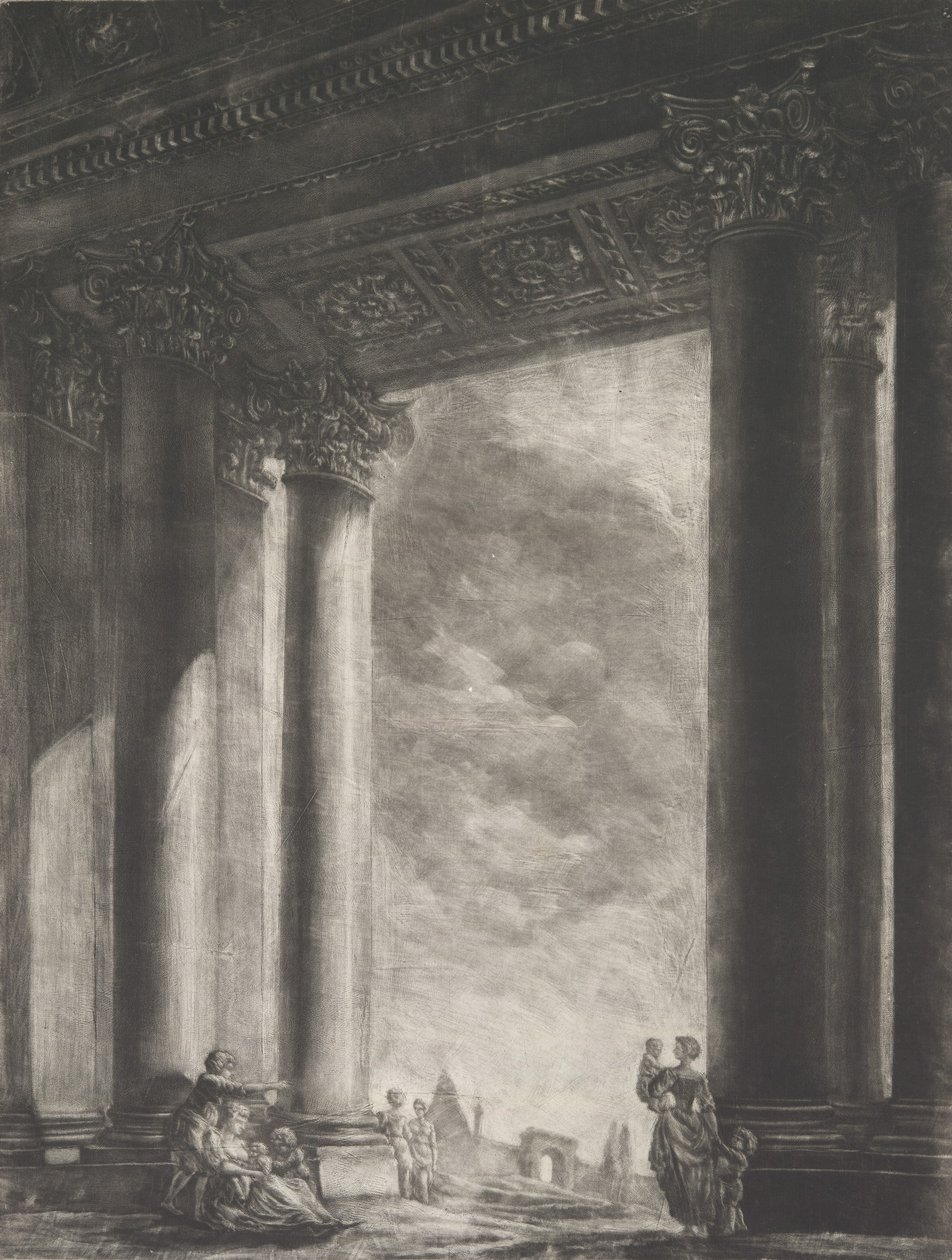 En utsikt over vestibylen til Santa Maria Maggiore i Roma, 1765-67. av Georges François Blondel