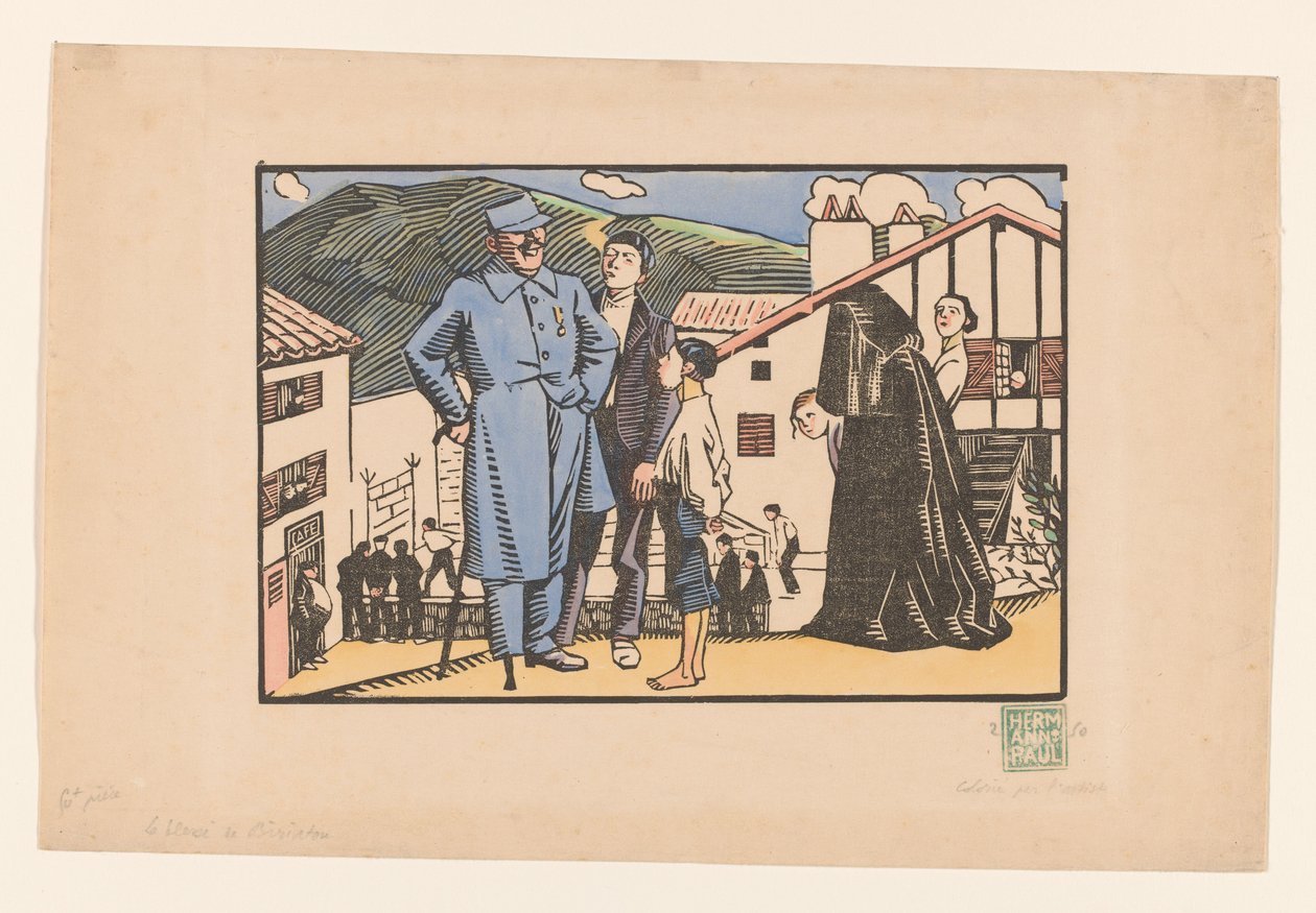 De sårede av Biriatou (original tittel på objekt) av Georges Hermann Rene Paul (signed by artist)