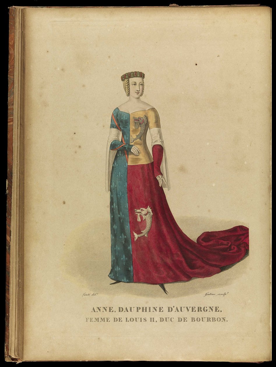 Anne av Auvergne 1358-1417, grevinne av Forez og hertuginne av Bourbon, sent på 1700-tallet. av Georges Jacques Gatine