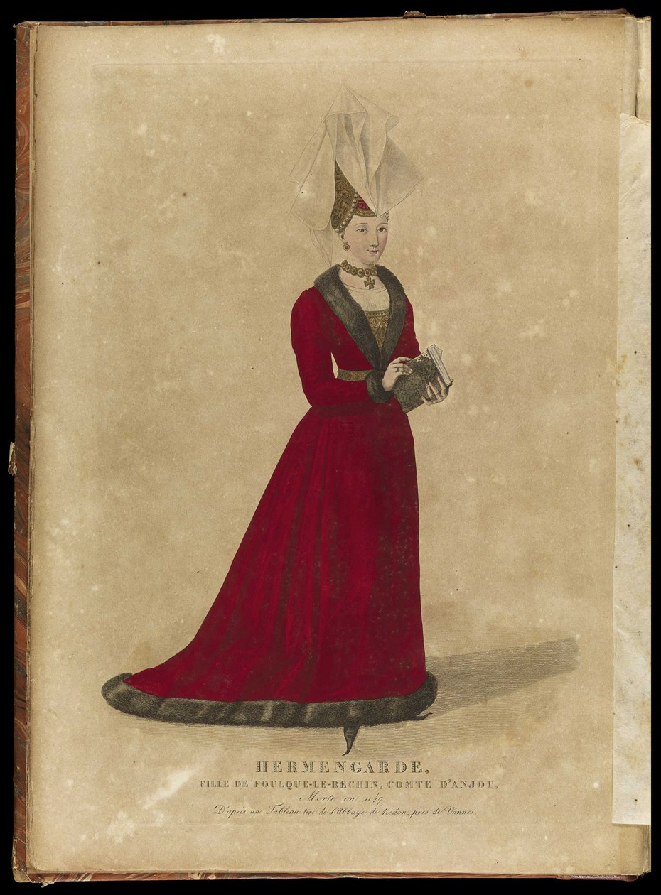 Ermengarde av Anjou, hertuginne av Aquitaine og Bretagne, sent på 1700-tallet. av Georges Jacques Gatine